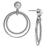 SE-2267-PEW Sterling Silver Earring With Fresh Water Pearl Jewelry Bali Designs Inc